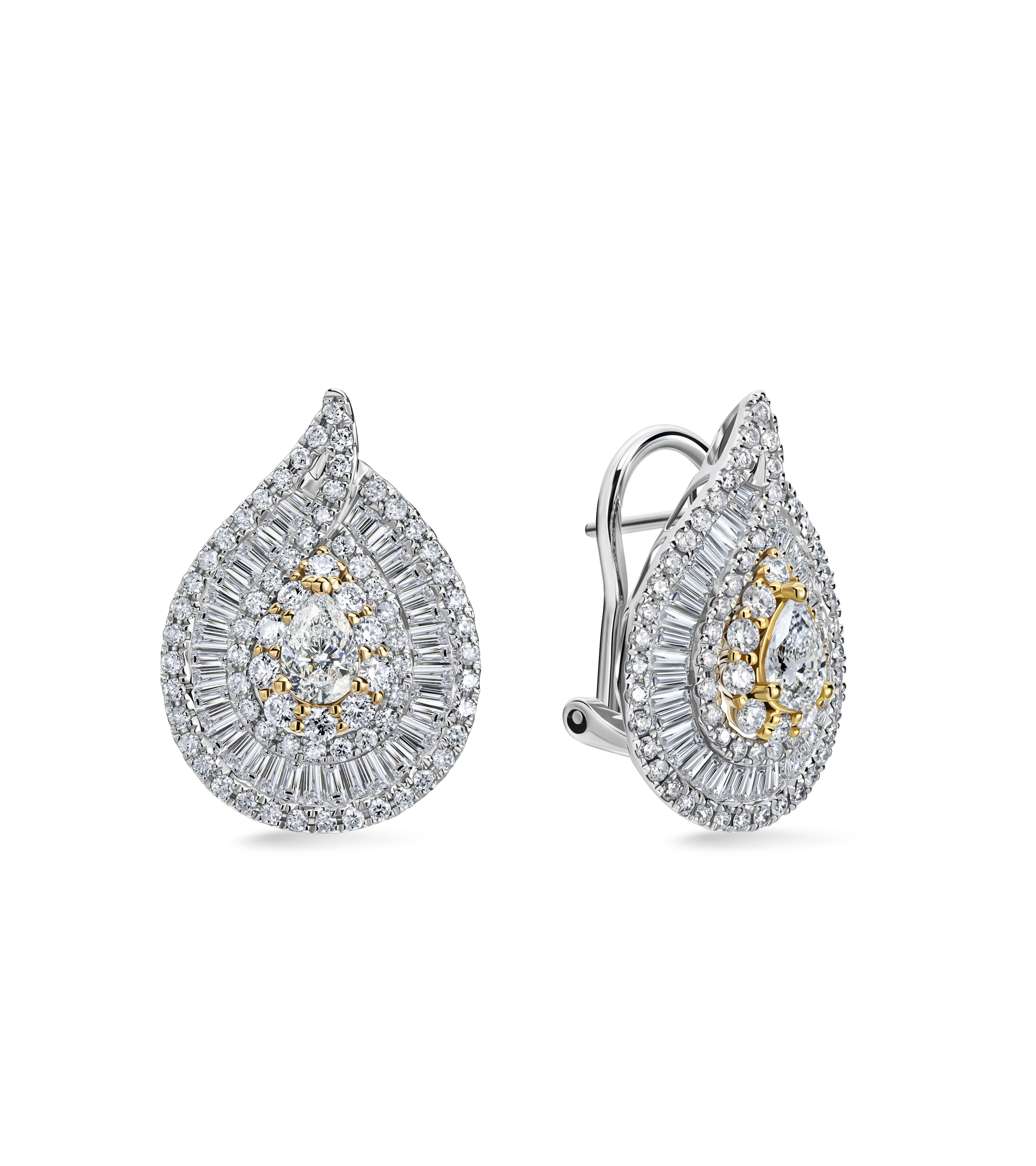Серьги из комбинированного золота