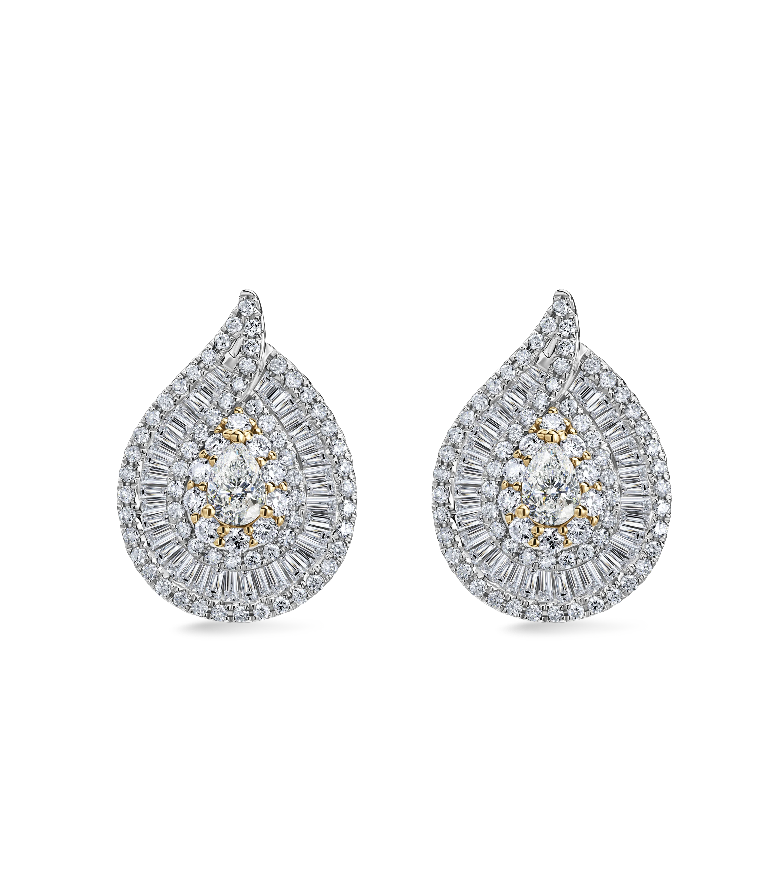 Серьги из комбинированного золота