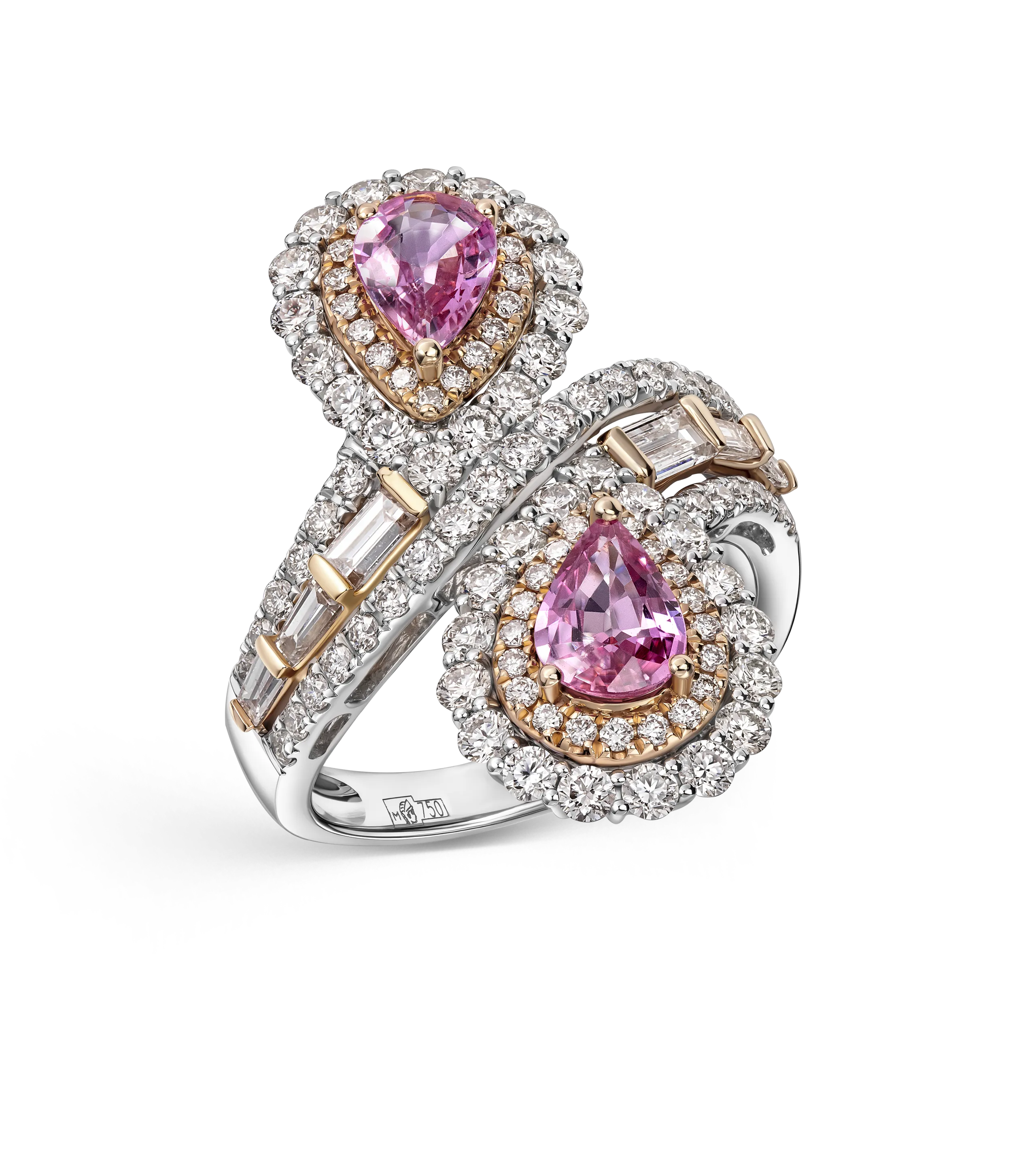 Кольцо с розовыми сапфирами