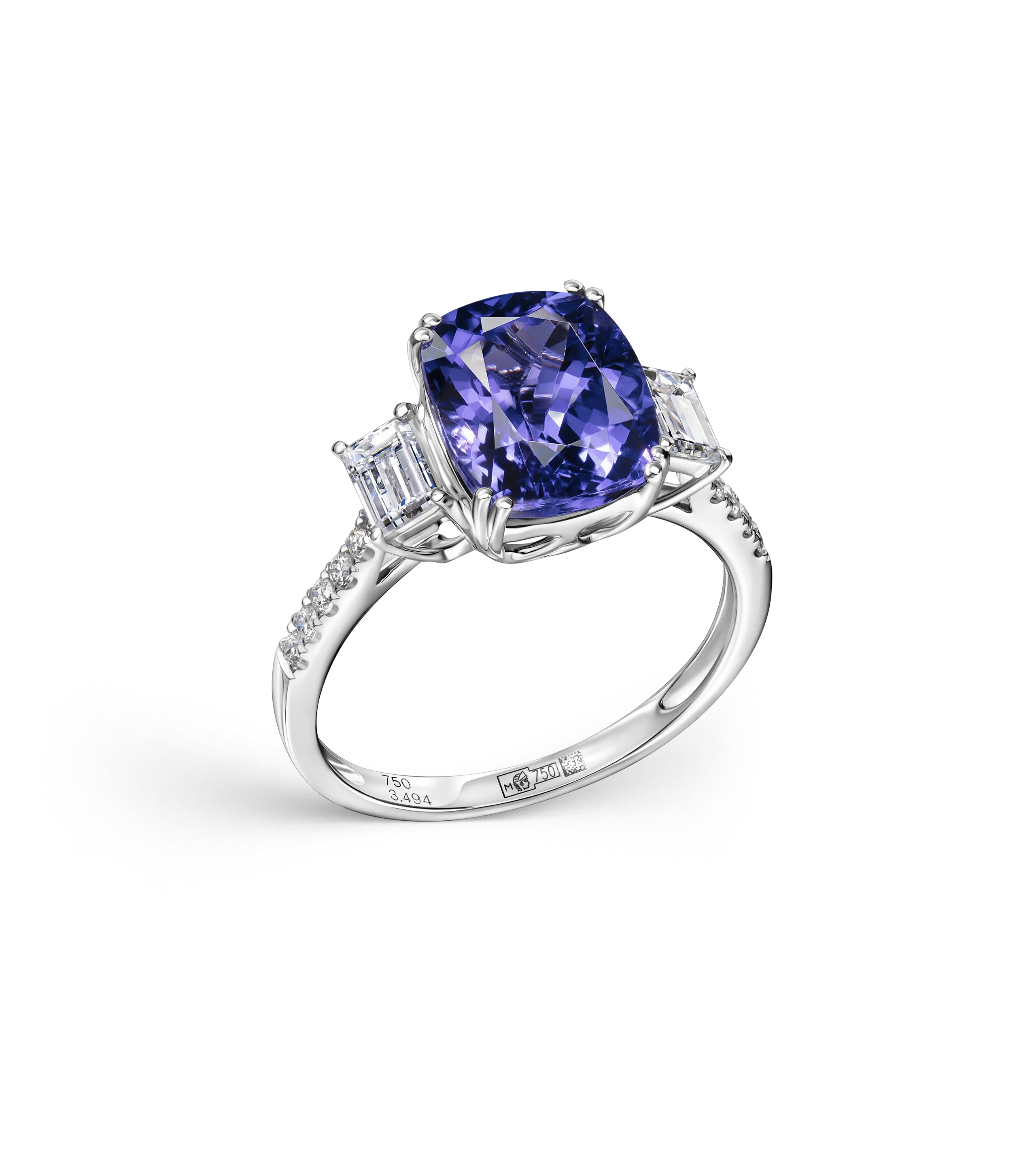 Кольцо с танзанитом