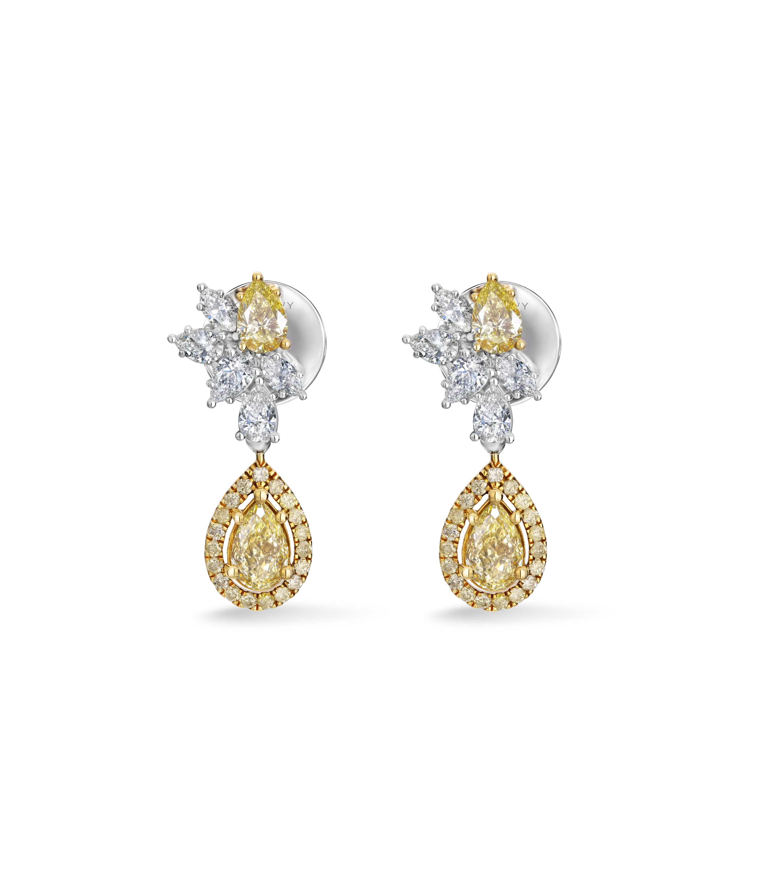 Серьги из комбинированного золота